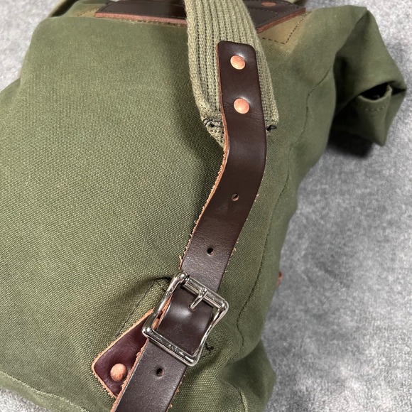 Duluth Pack Roll-Top Backpack Green Canvas Leather Trim Heavy Duty Made USA - Picture 12 of 16